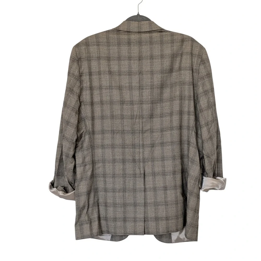 Hart Schaffner Marx Plaid Blazer Mens 42S Tan Glen Check Sport Coat USA Made